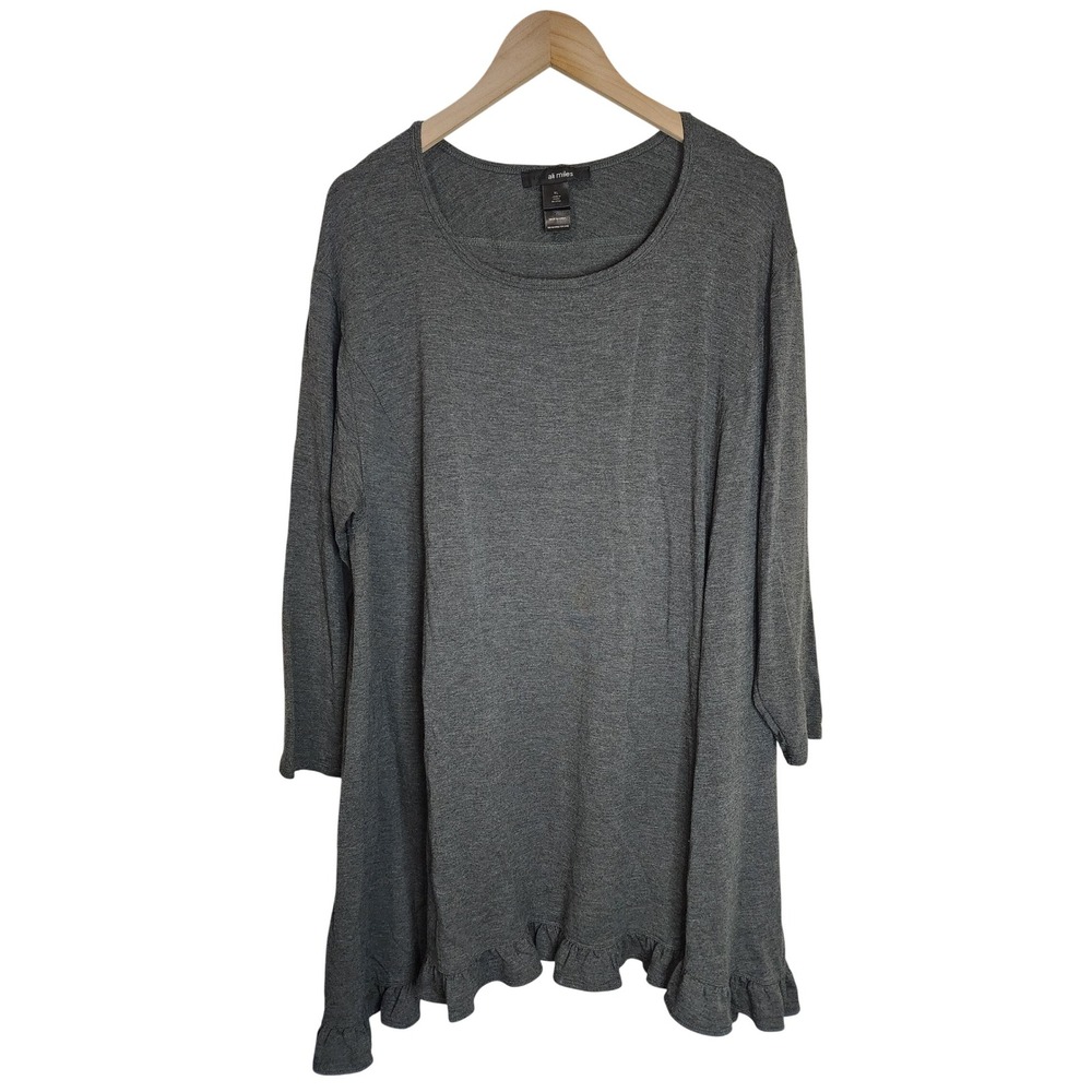 Ali‎ Miles Tunic Women's XL Oversized Flowy Top Grey